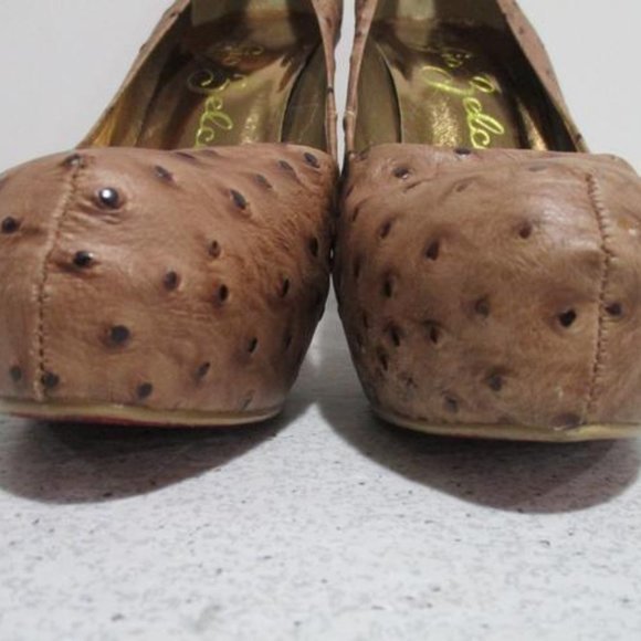 *Sergio Zelcer Coral Pink Ostrich Pattern Red Soles - Picture 5 of 6